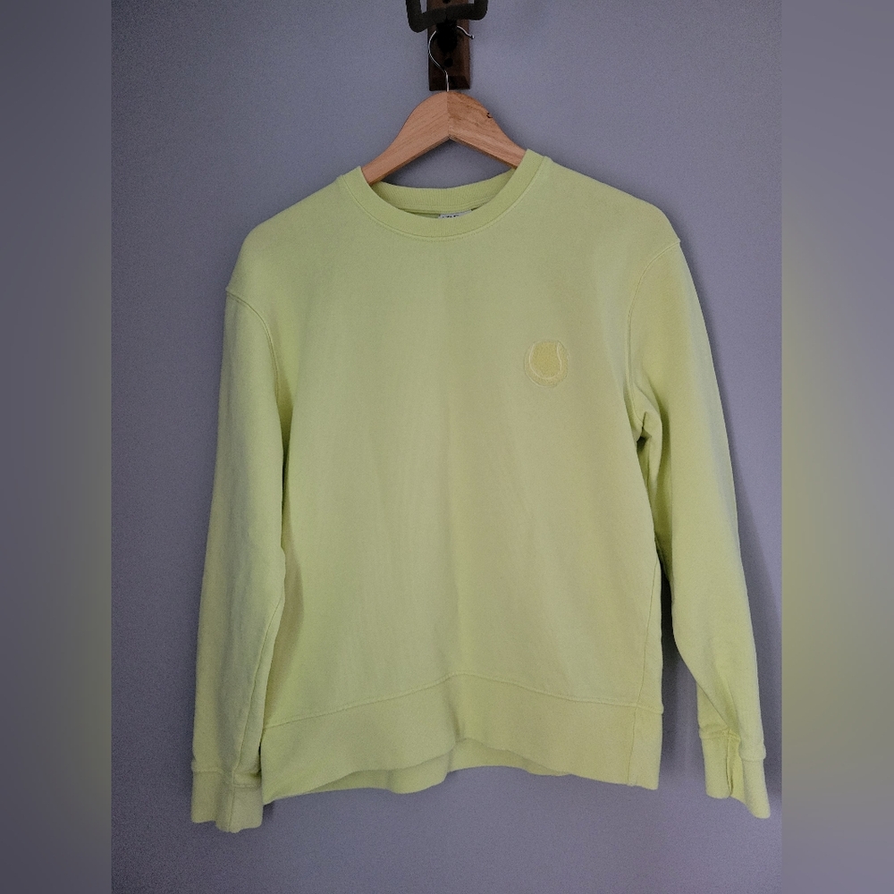 Zara Tennis Ball Crewneck Size S Long Sleeve Neon Yellow Green